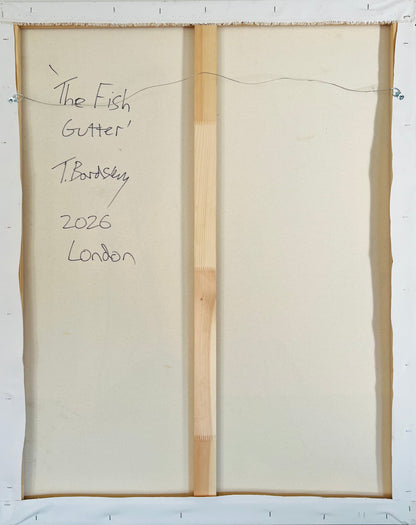 Theo Bardsley | The Fish Gutter, 2026 | Oil and oil stick on canvas, 102 x 81.5 cm