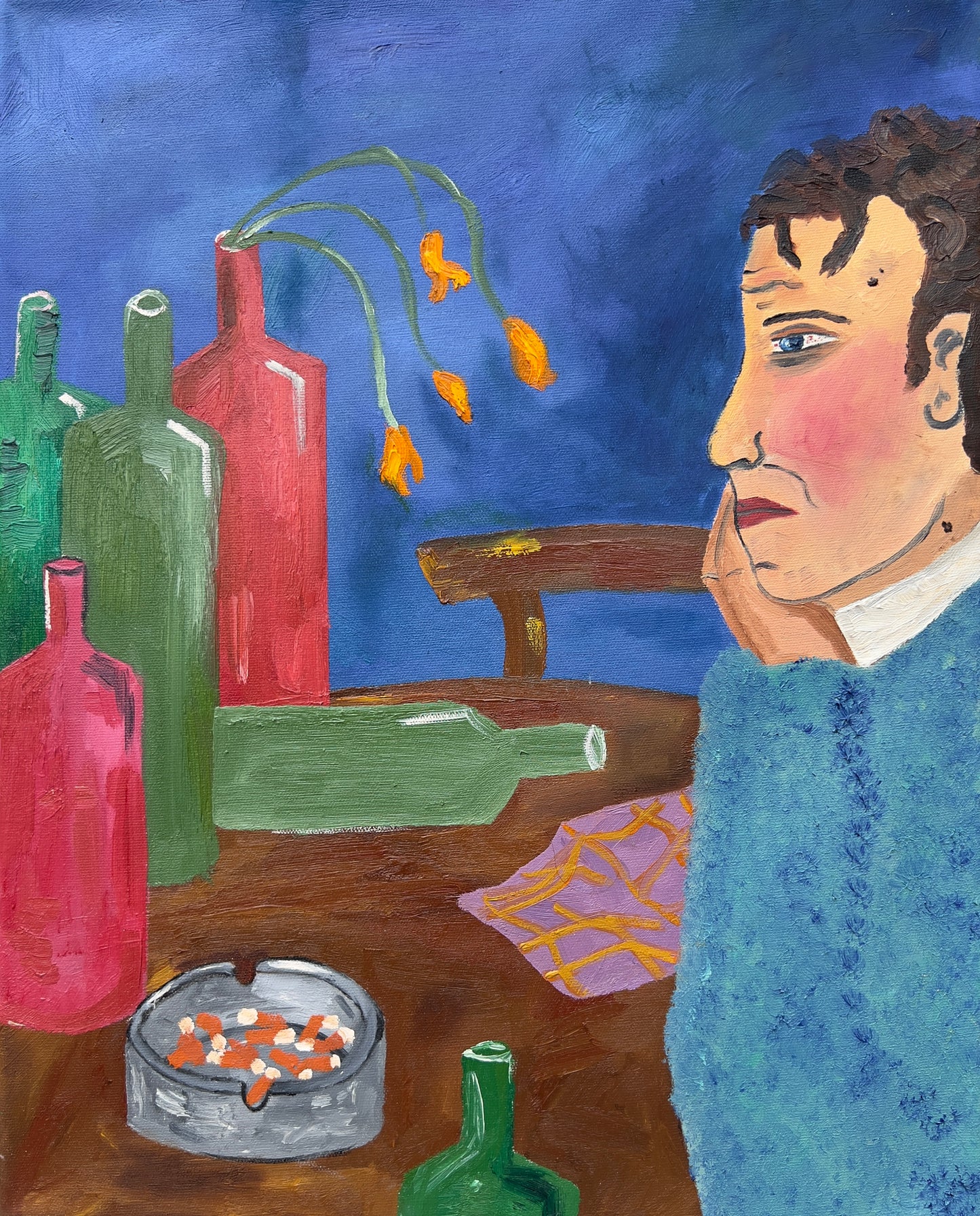 Theo Bardsley | The Same Table, 6 Hours Apart (liet. Tas pats stalas po 6 valandų), diptikas, 2026 | Drobė, aliejus,  51 x 81 cm (51 x 41 cm kiekvienas)
