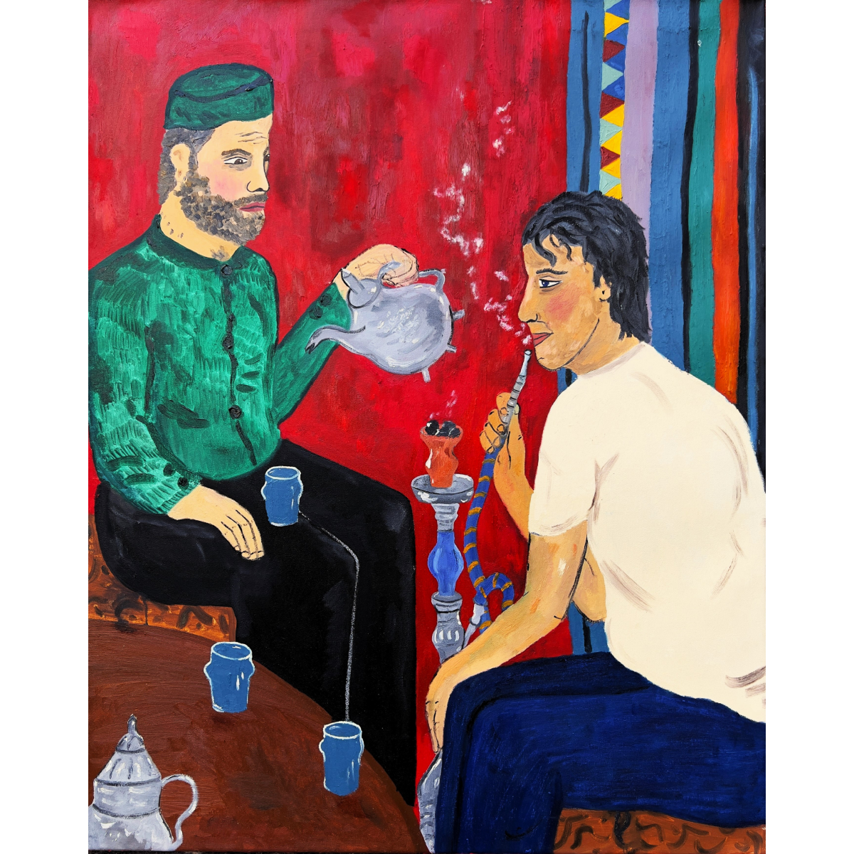 Theo Bardsley | The Tea House, 2026 | Oil and oil stick on canvas, 102 x 81.5 cm