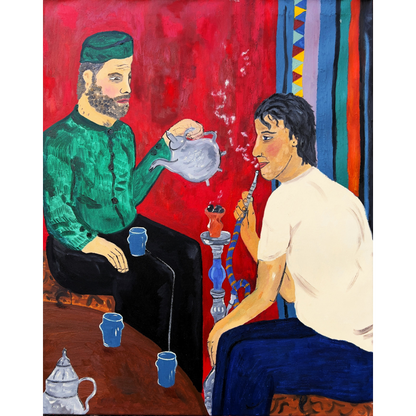 Theo Bardsley | The Tea House, 2026 | Oil and oil stick on canvas, 102 x 81.5 cm
