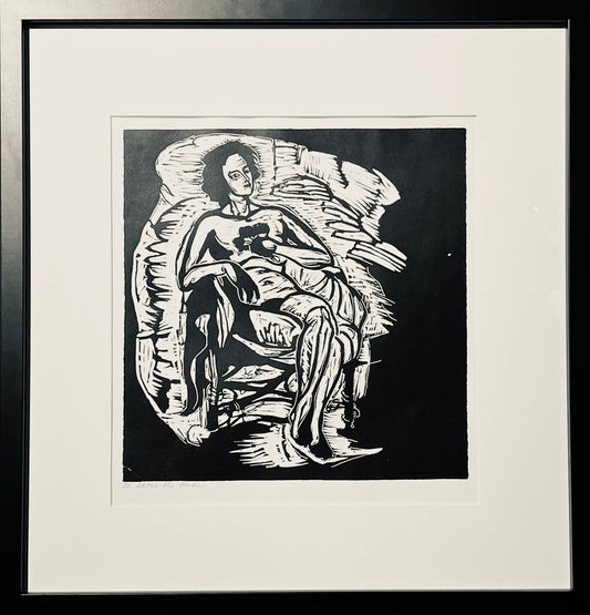 Viktoras Petravičius | 28. Aktas. The Nude, 1949 | Linocut, 30x30 (53x51)