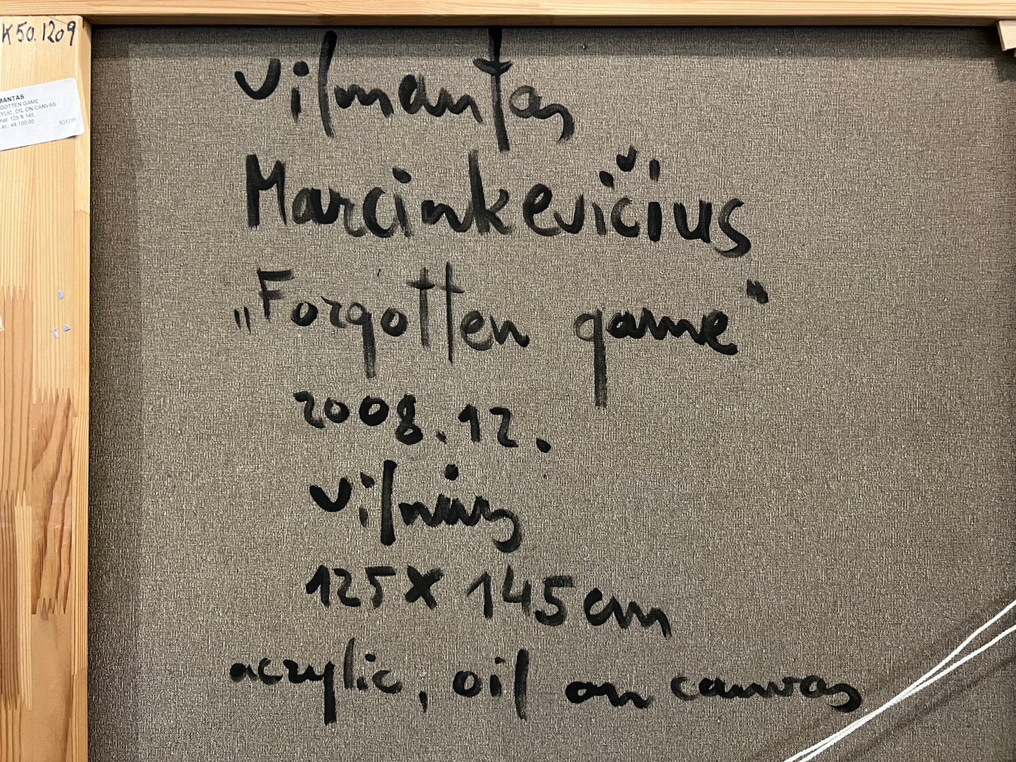 Vilmantas Marcinkevičius | Pamirštas žaidimas, 2008 | Aliejus, akrilas, drobė, 125x144,5 (130x149,5)