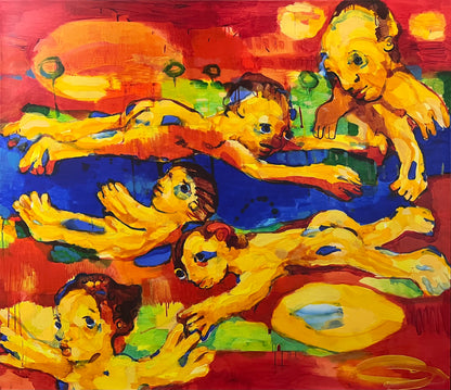 Vilmantas Marcinkevičius | Pamirštas žaidimas, 2008 | Aliejus, akrilas, drobė, 125x144,5 (130x149,5)