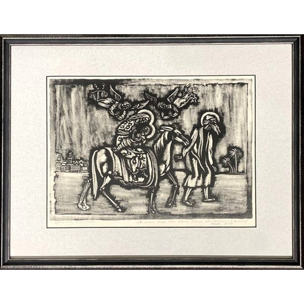 Vytautas Kasiulis | Bėgimas į Egiptą | Litografija, 8/210, 21x30 (34.5x44.5)