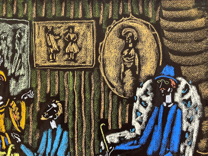 Vytautas Kasiulis | Scena, XX a. 6 deš. | Pastelė, popierius, 50x65 (56x71)