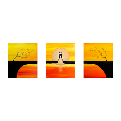 Vladimiras Mackevičius | Susitikimas (triptikas), 2008 | Drobė, aliejus, visi po: 70x60 (86,5x76,5)