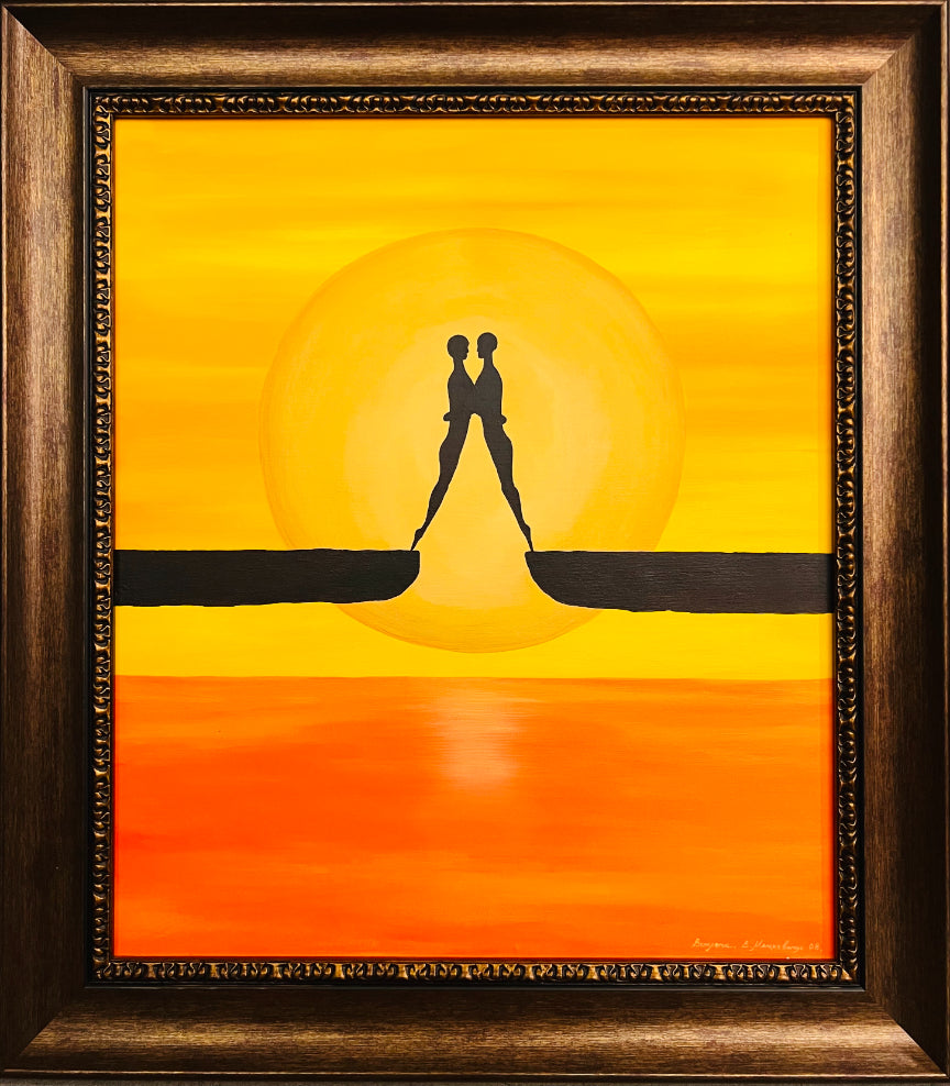 Vladimiras Mackevičius | Susitikimas (triptikas), 2008 | Drobė, aliejus, visi po: 70x60 (86,5x76,5)