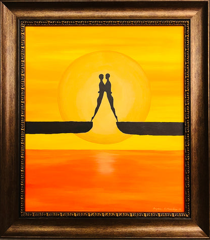 Vladimiras Mackevičius | Susitikimas (triptikas), 2008 | Drobė, aliejus, visi po: 70x60 (86,5x76,5)