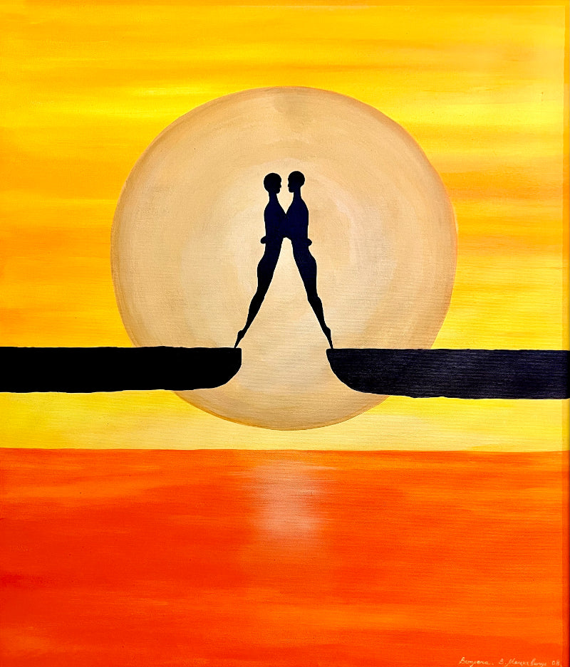 Vladimiras Mackevičius | Susitikimas (triptikas), 2008 | Drobė, aliejus, visi po: 70x60 (86,5x76,5)