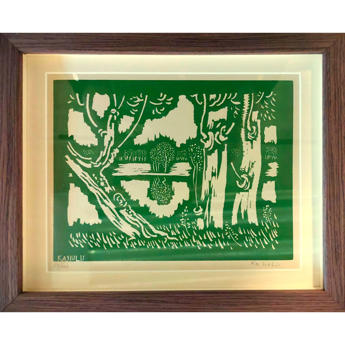 Vytautas Kasiulis | Old Willows | Lithography, 18x24 (27x33)