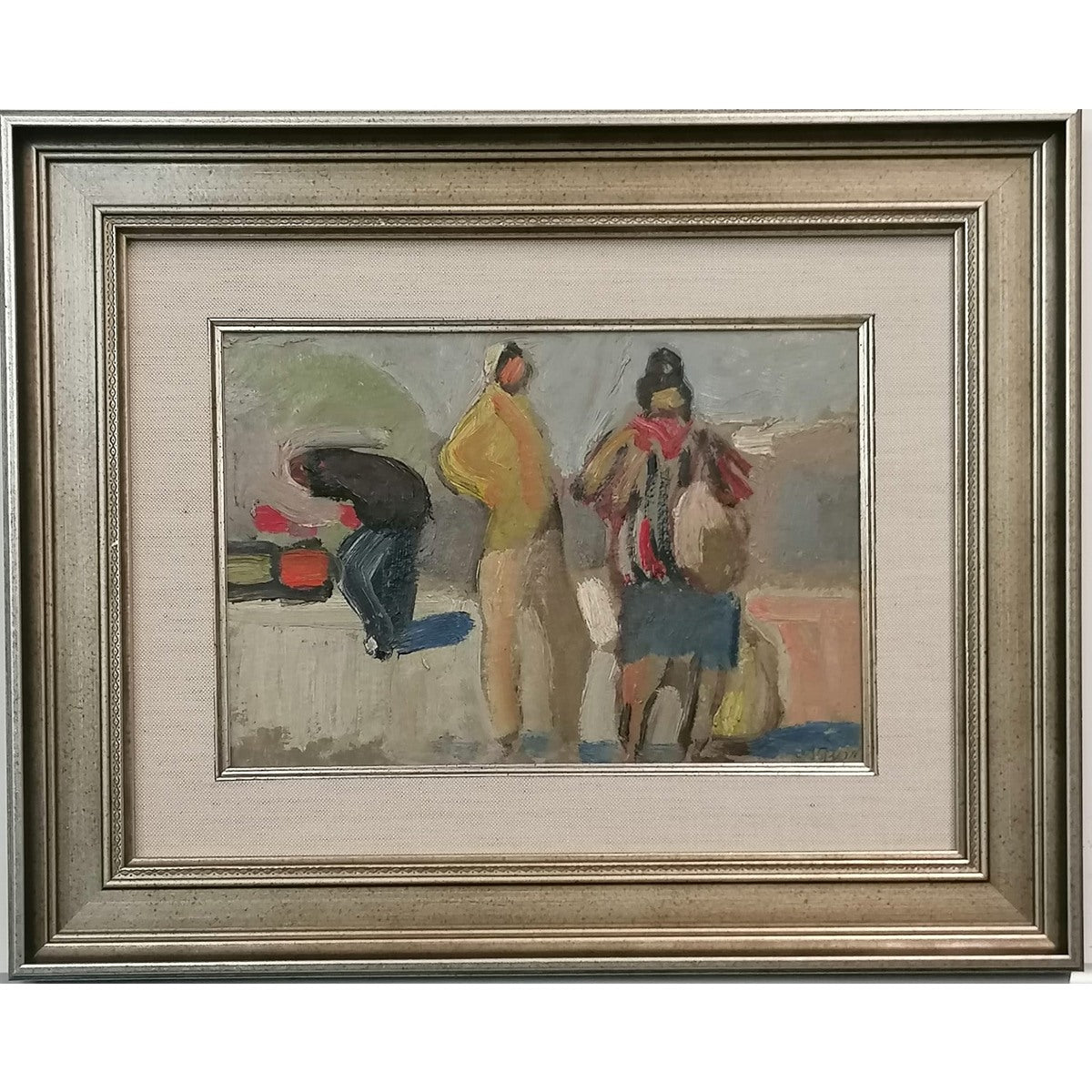 Moshe Rosenthalis | Figures | Oil on cardboard, 17x25 (32 x 40)