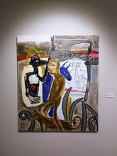 Load image into Gallery viewer, William Bakaïmo (Kamerūnas)&lt;br&gt;How to Find Happiness, 2023&lt;br&gt;Mišri technika, drobė, 130x110