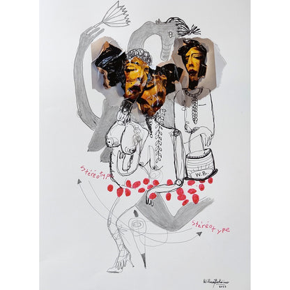 William Bakaïmo (Kamerūnas) | Je suis tel que je suis, 2023 | Mišri technika, popierius, 41×30