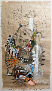 William Bakaïmo (Kamerūnas)<br>King's Day, 2022<br>Mišri technika, popierius, 71×41