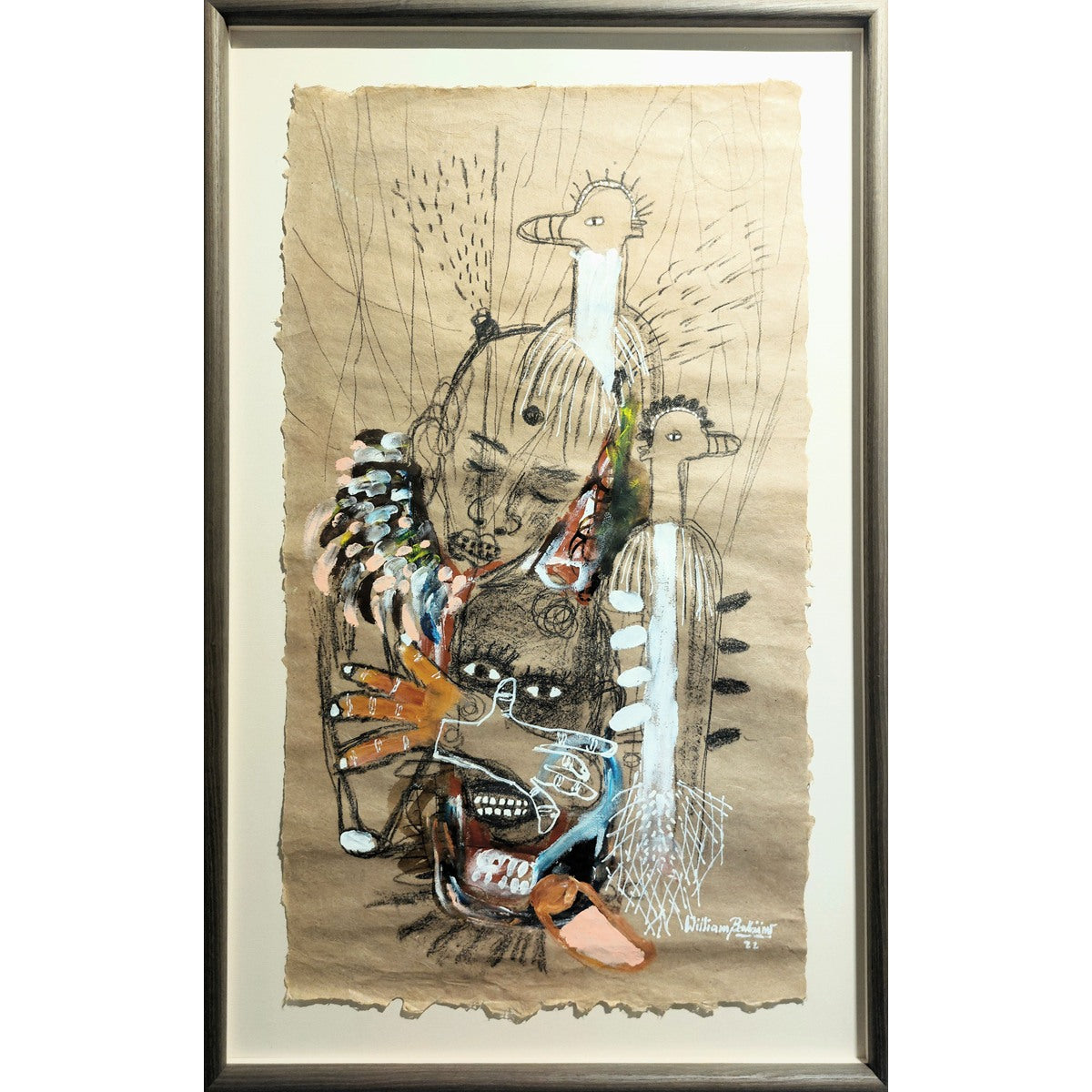 William Bakaïmo (b. 1988, Cameroon) | King's Day, 2022 | Mix media, paper, 71×41