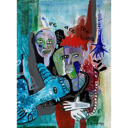 William Bakaïmo (Kamerūnas) | We Are the Boss, 2023 | Akrilas, mišri technika, drobė, 80x60