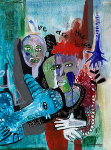 William Bakaïmo (Kamerūnas)<br>We Are the Boss, 2023<br>Akrilas, mišri technika, drobė, 80x60