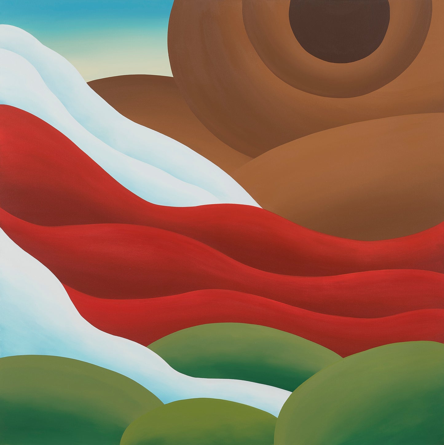 Bianca Nemelc (JAV) | Snowmelt and Blood, 2022 | Akrilas, drobė, 127,5x127,5