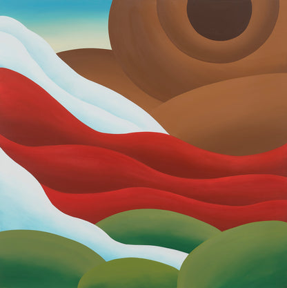 Bianca Nemelc (JAV) | Snowmelt and Blood, 2022 | Akrilas, drobė, 127,5x127,5