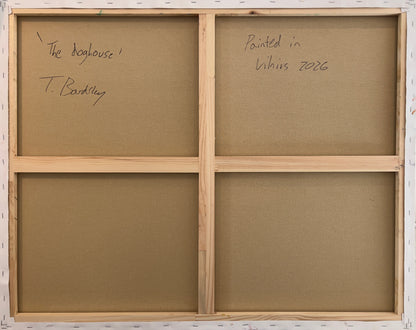 Theo Bardsley | The Dog House (liet. Nemalonėje), 2026 | Drobė, aliejus, 80x100