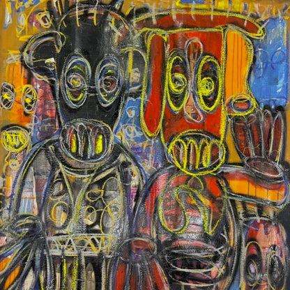 Aboudia (Ivory Coast) | REZERVUOTAS | Be pavadinimo, 2020 | Akrilas, mišri technika, drobė, 150x120