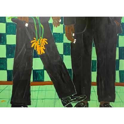 ALPHA ODH (Kenya) | Giving and receiving, 2023 |  Akrilas, drobe, 130x150