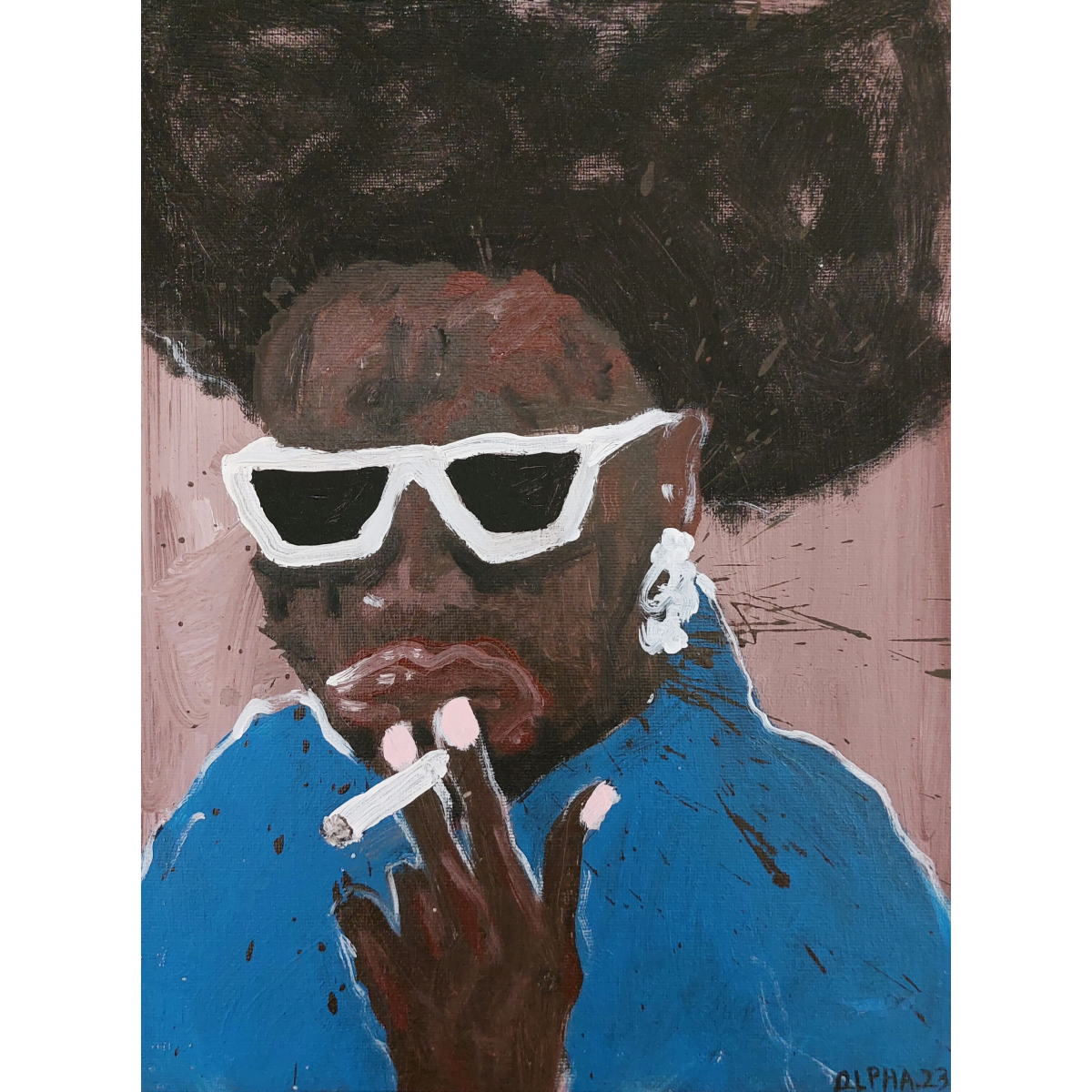 ALPHA ODH (Kenya) | Untitled (From „Figures of Speech” series), 2023 | Canvas on cardboard, acrylic, 30,5x23 (35,5x30,5)