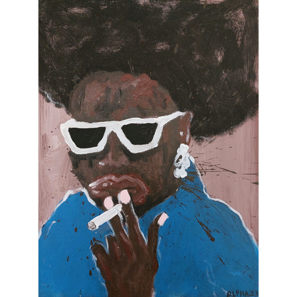 ALPHA ODH (Kenya) | Untitled (From „Figures of Speech” series), 2023 | Canvas on cardboard, acrylic, 30,5x23 (35,5x30,5)