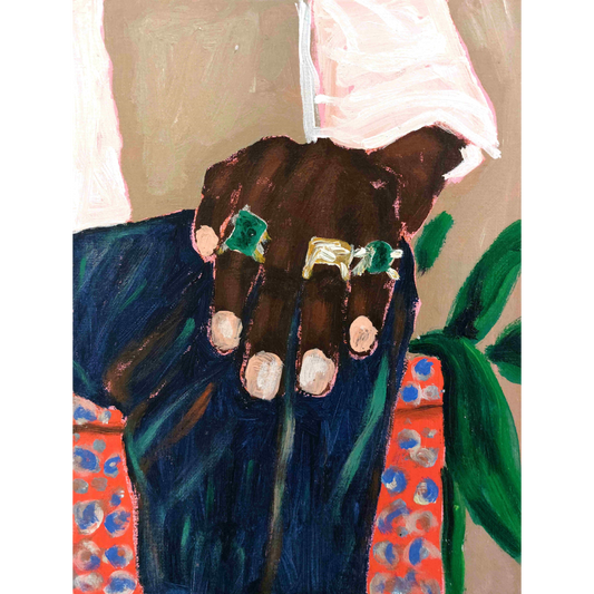 Alpha Odh | Untitled (From „Figures of Speech” series), 2023 | Canvas on cardboard, acrylic, 30,5x23 (35,5x30,5)