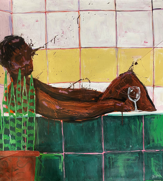 ALPHA ODH (Kenya) | As relaxed as a Dead Man, 2023 | Acrylic, canvas, 120x110