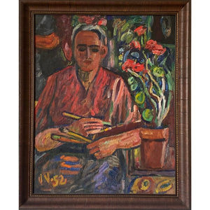 Viktoras Vizgirda | Autoportretas, 1952 | Aliejus drobė, 76x60 (87x71)