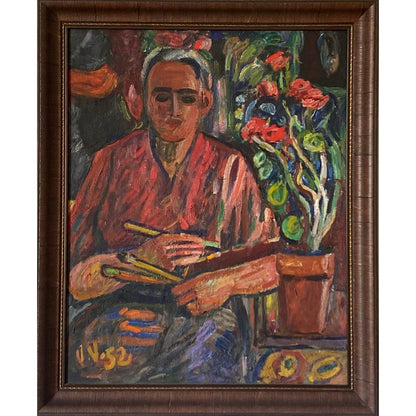 Viktoras Vizgirda | Autoportretas, 1952 | Aliejus drobė, 76x60 (87x71)