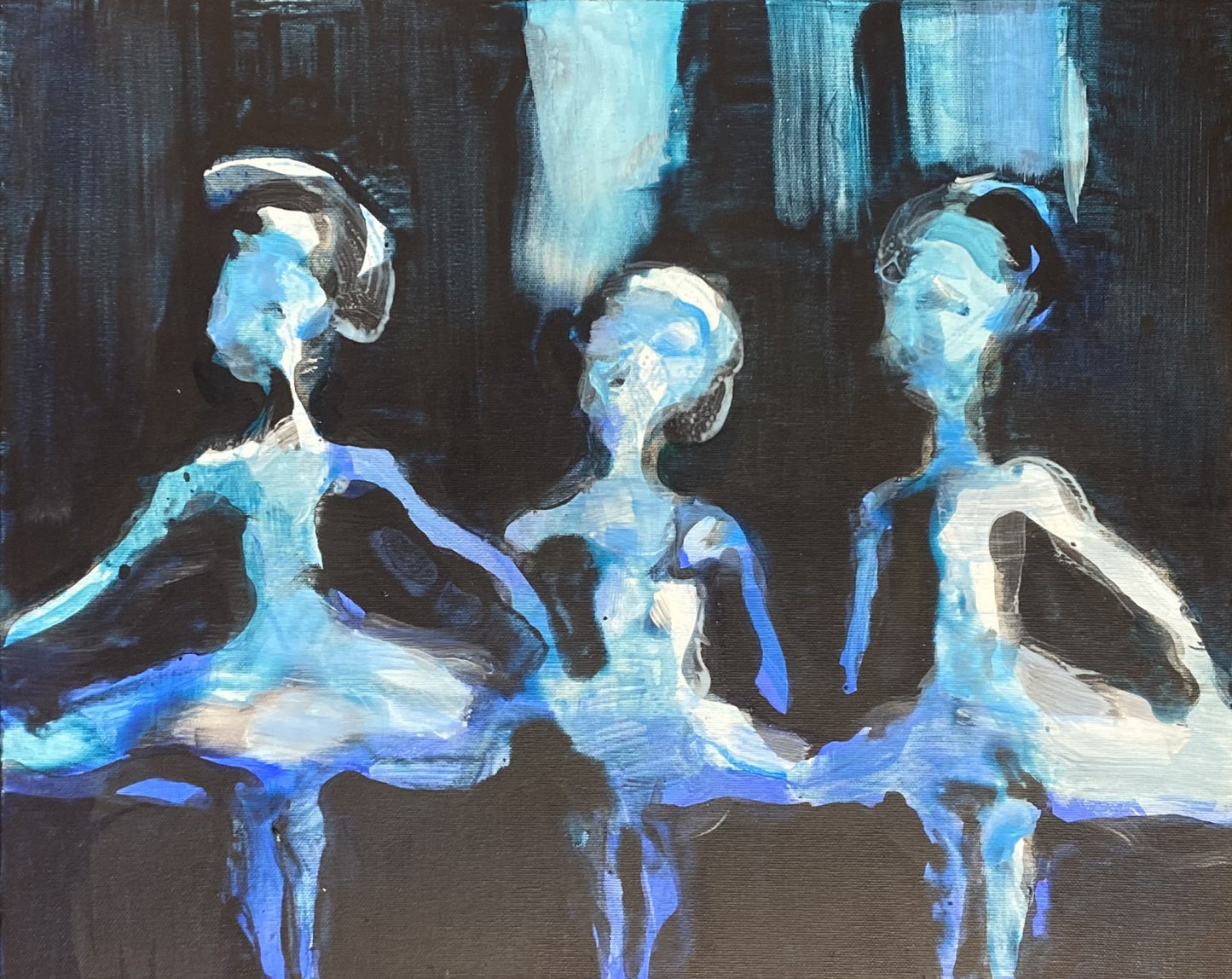 Vilmantas Marcinkevičius | Swan Lake on the TV screen, 2022 | Oil, acrylic on canvas, 40x50 (45x55)