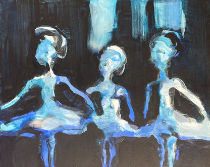 Vilmantas Marcinkevičius | Swan Lake on the TV screen, 2022 | Oil, acrylic on canvas, 40x50 (45x55)