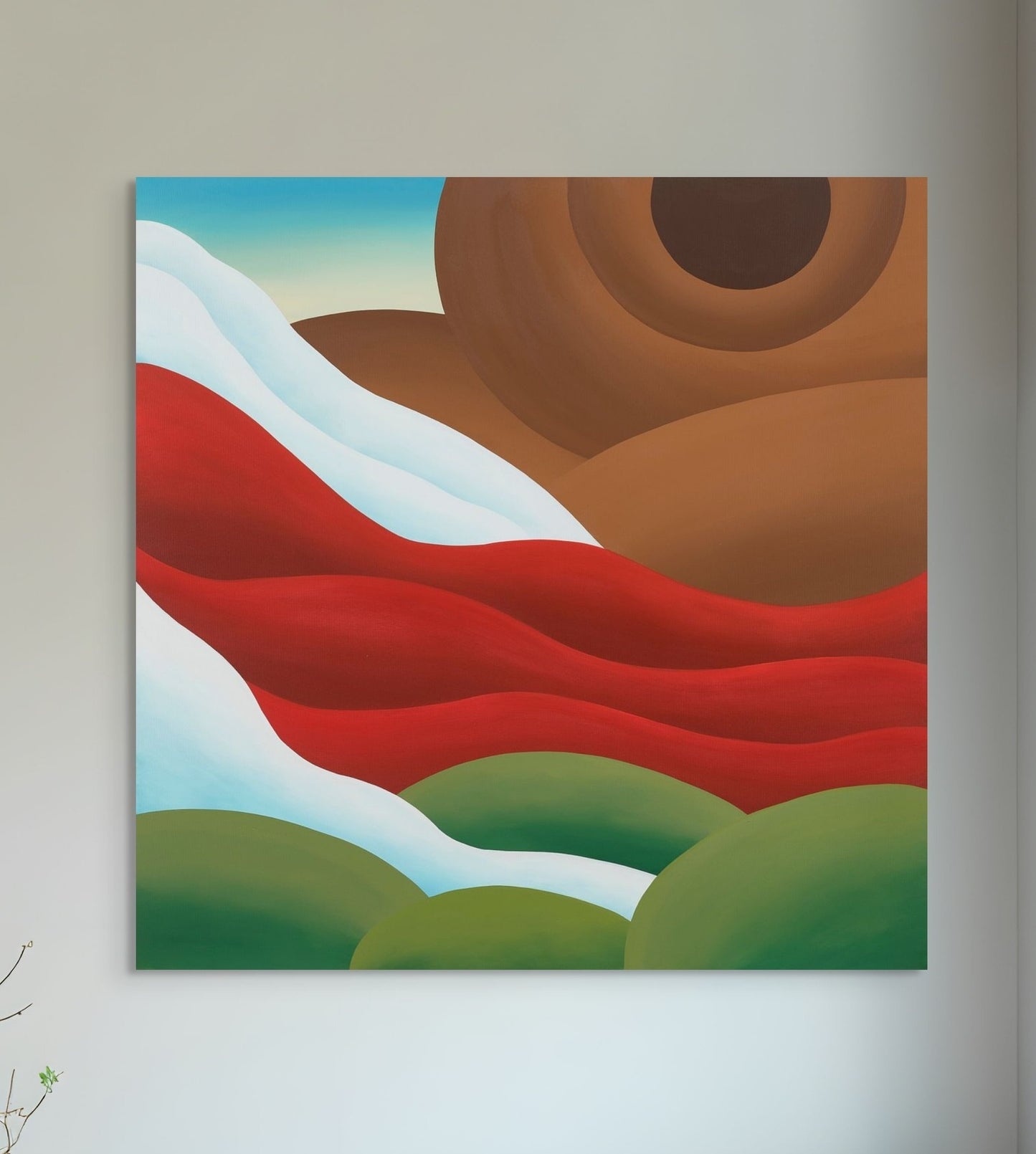 Bianca Nemelc (JAV) | Snowmelt and Blood, 2022 | Akrilas, drobė, 127,5x127,5