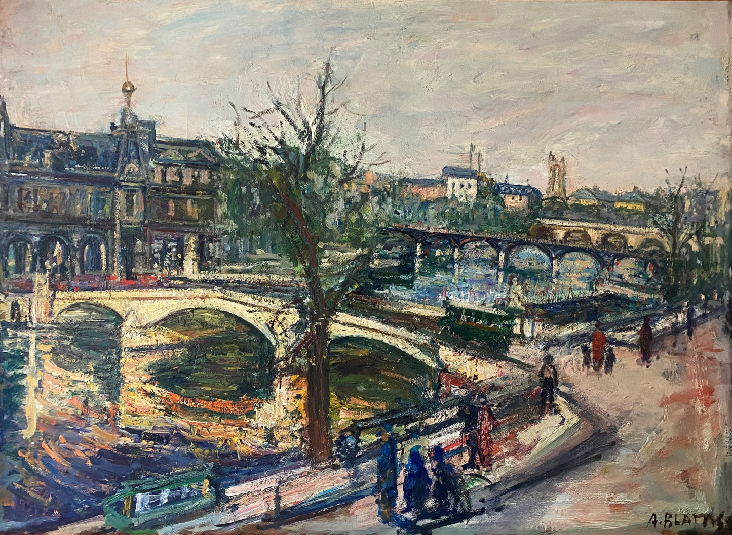 Arbit Blatas | Bridges of Paris | Oil on canvas, 96x132 (110x146)