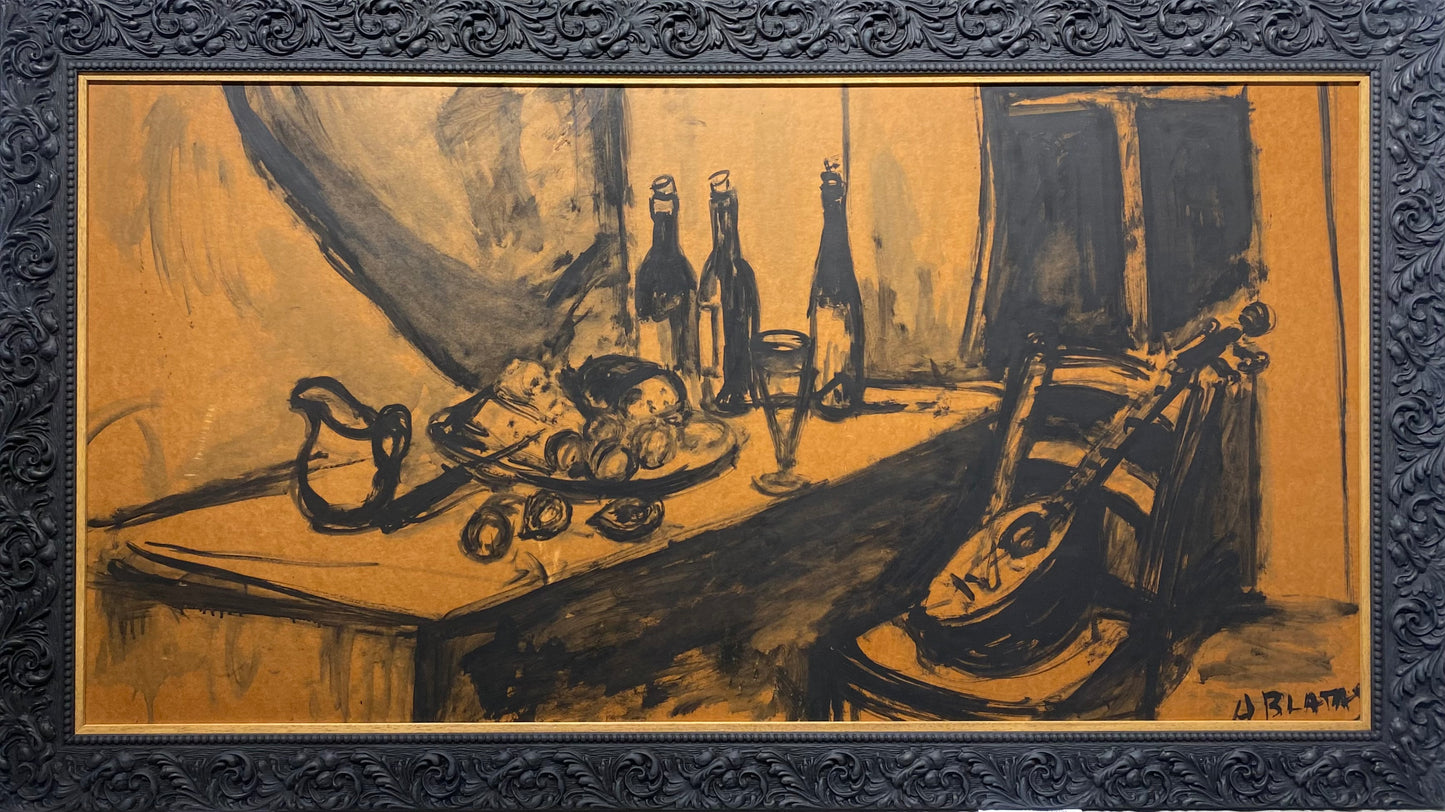 Arbit Blatas | Still Life with Mandolin | Gouache on cardboard, 69x135 (84x150)