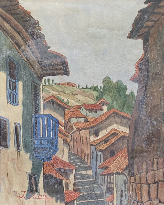 Jonas Rimša | Bolivija, 1934 | Akvarelė, popierius, 24x19 (42x37)