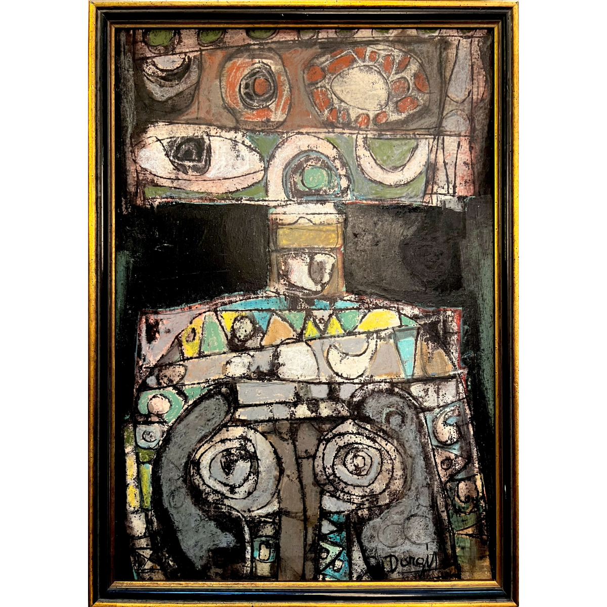Alfonsas Dargis | Kompozicija | Mišri technika, drobė ant medžio plokštės,  49x34 (53x38)
