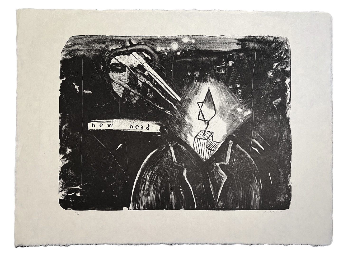 David Lynch (JAV) | New Head, 2017, 16/30  | Litografija, japoniškas pop., 49x65 (77x93x5 cm)