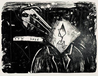 David Lynch (JAV) | New Head, 2017, 16/30  | Litografija, japoniškas pop., 49x65 (77x93x5 cm)