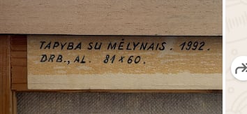 Kostas Dereškevičius | Tapyba su mėlynais, 1992 | Drobė, aliejus, 81x60 (84x63)