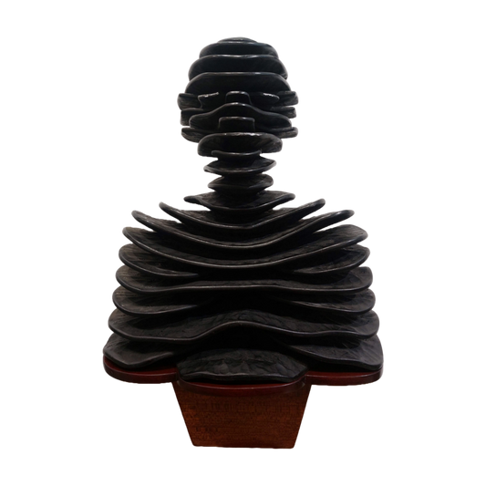 Pierre Dedieu (1928-2013, Prancūzija) | Sluoksniai (biustas), 1960 | Medis, 34x24.5x16