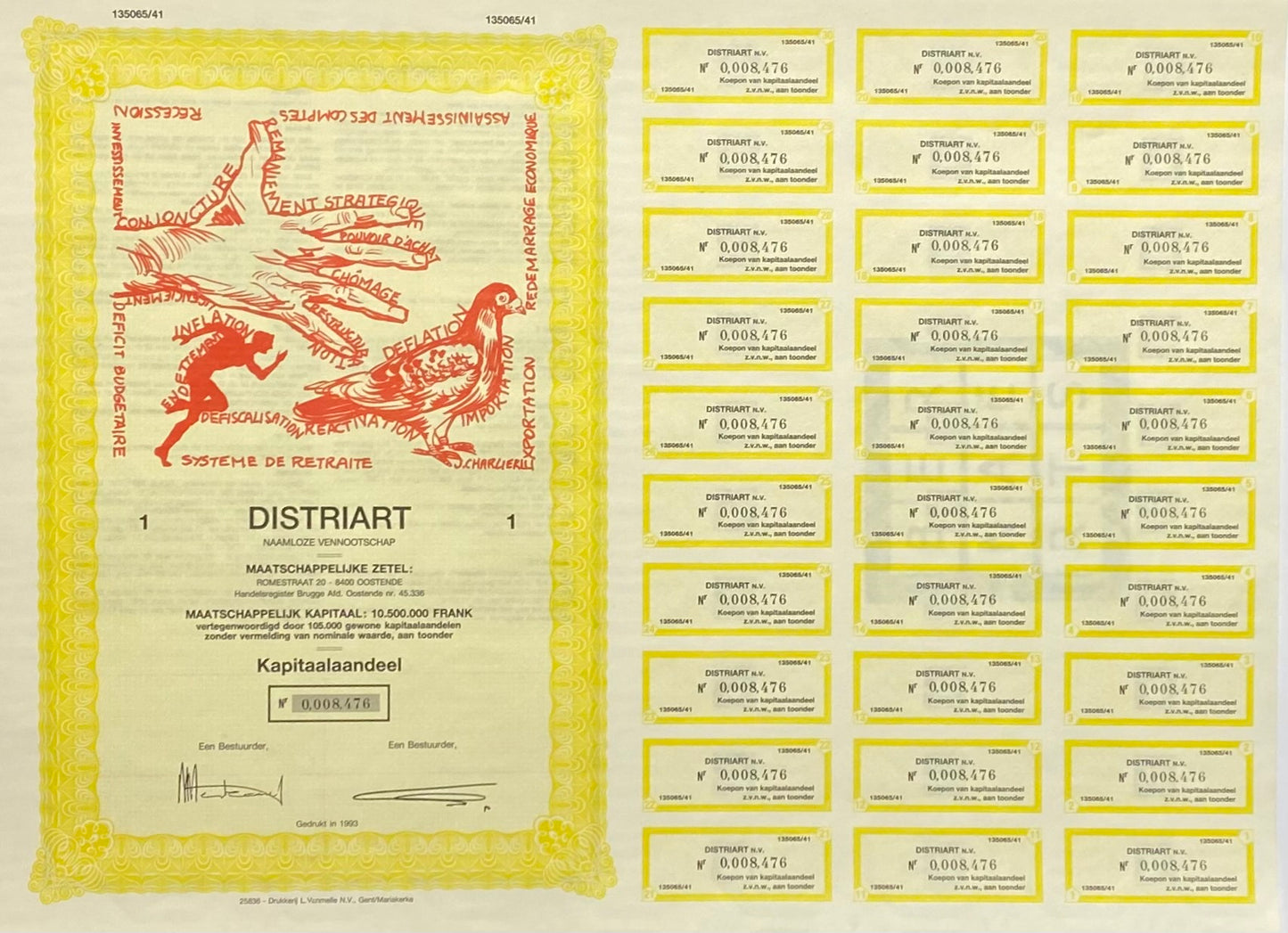 Jacques Charlier (Belgija, g. 1939) | Distriart | Litografija, 30x41