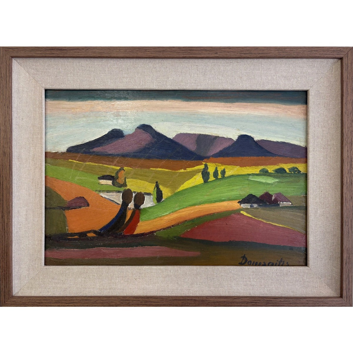 Pranas Domšaitis | City view | Oil on cardboard, 36x53,5 (48x65)
