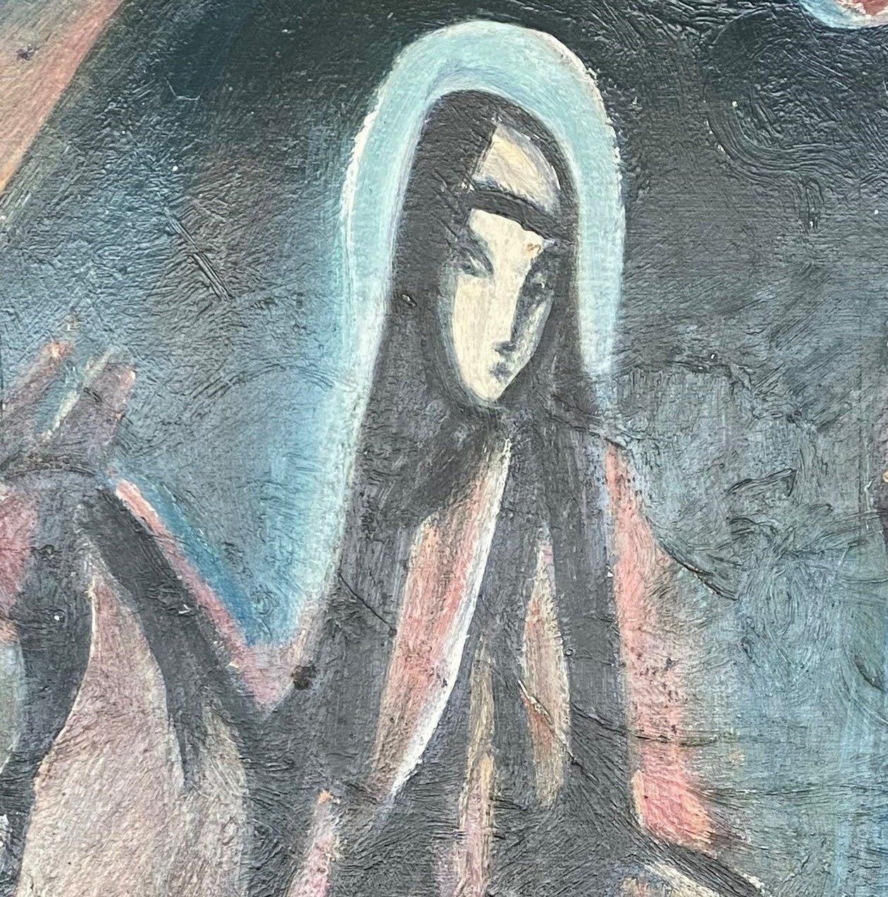 Pranas Domšaitis | The Flight to Egypt / Pabėgimas į Egiptą, 1953 | Aliejus kartonas, 73x62 (91x78)