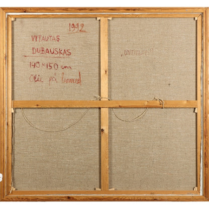 Vytautas Dubauskas | Kompozicija, 1992 | Aliejus, drobė, 140,5x150,5 (145x155,5)