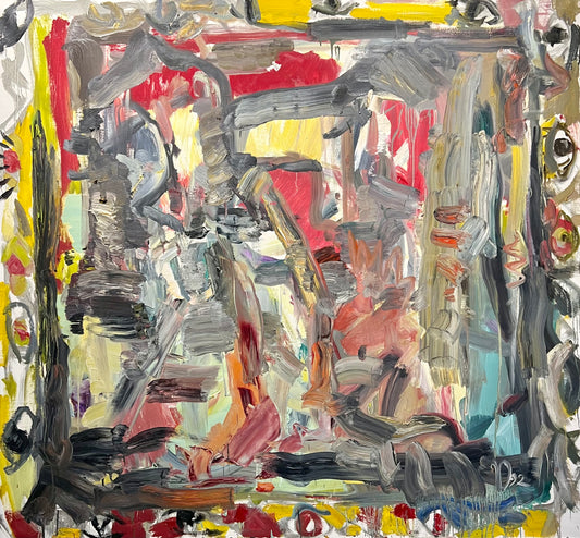 Vytautas Dubauskas | Kompozicija, 1992 | Aliejus, drobė, 140,5x150,5 (145x155,5)