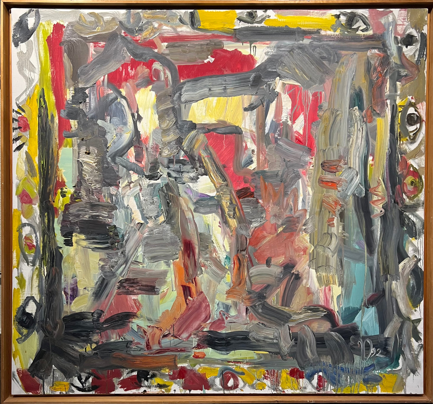 Vytautas Dubauskas | Kompozicija, 1992 | Aliejus, drobė, 140,5x150,5 (145x155,5)