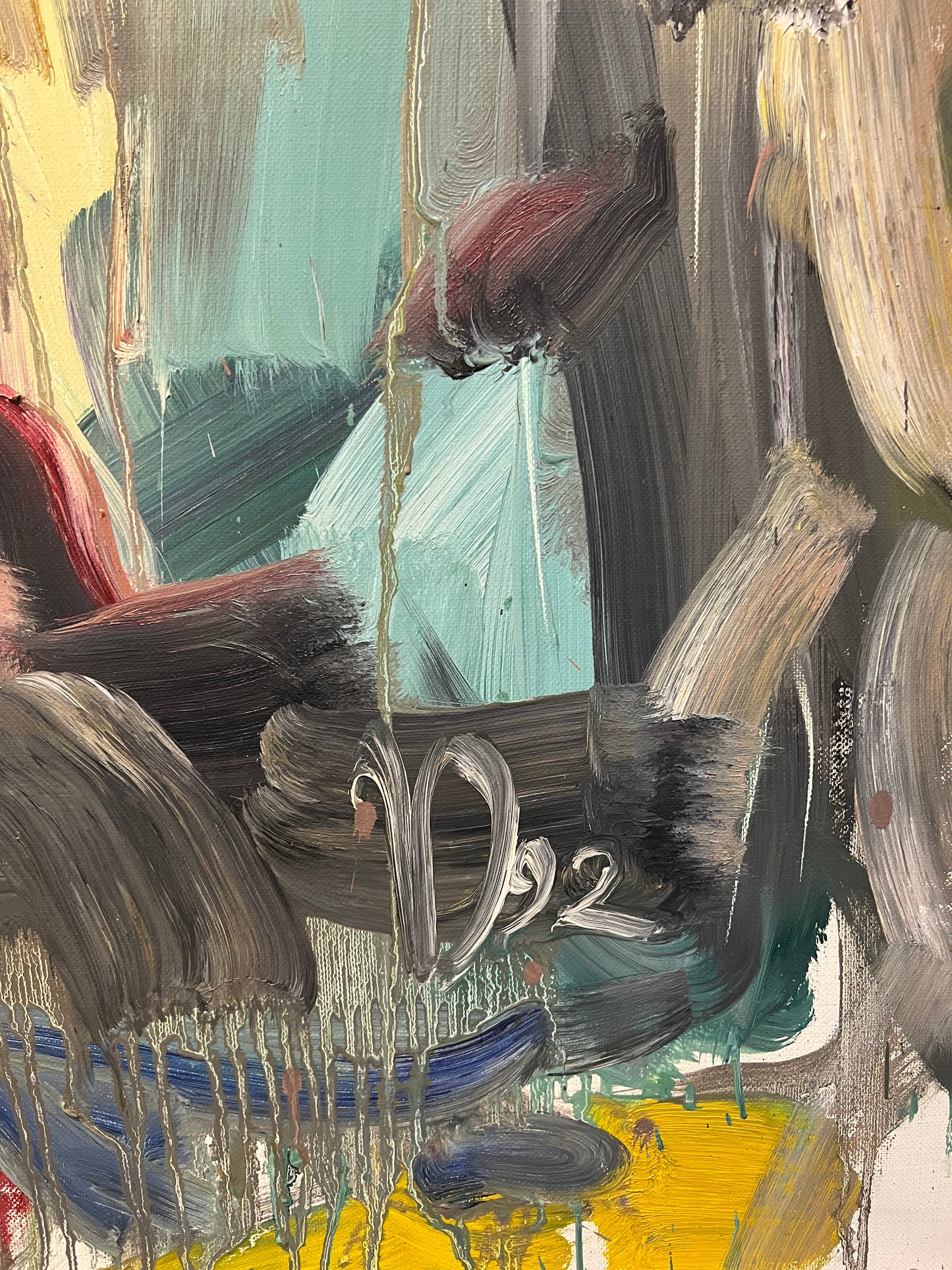 Vytautas Dubauskas | Kompozicija, 1992 | Aliejus, drobė, 140,5x150,5 (145x155,5)